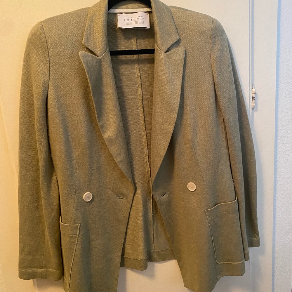 Harris Warf London- Women’s Classic Blazer in Sage Green